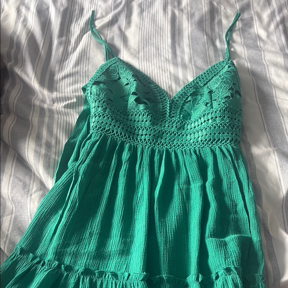 Green Spaghetti Strap Dress